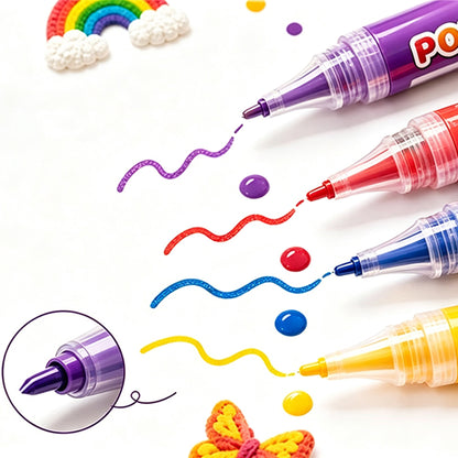 6 Pieces DIY 3D Bubble Pen Puffy Paint Pen for Multi Surface Craft
