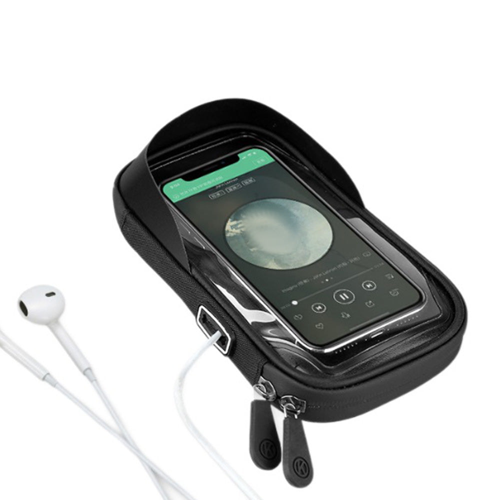 Waterproof Bike Phone Holder Fully Enclosed Touch Sensitive Bike Handlebar Phone Mount-Black