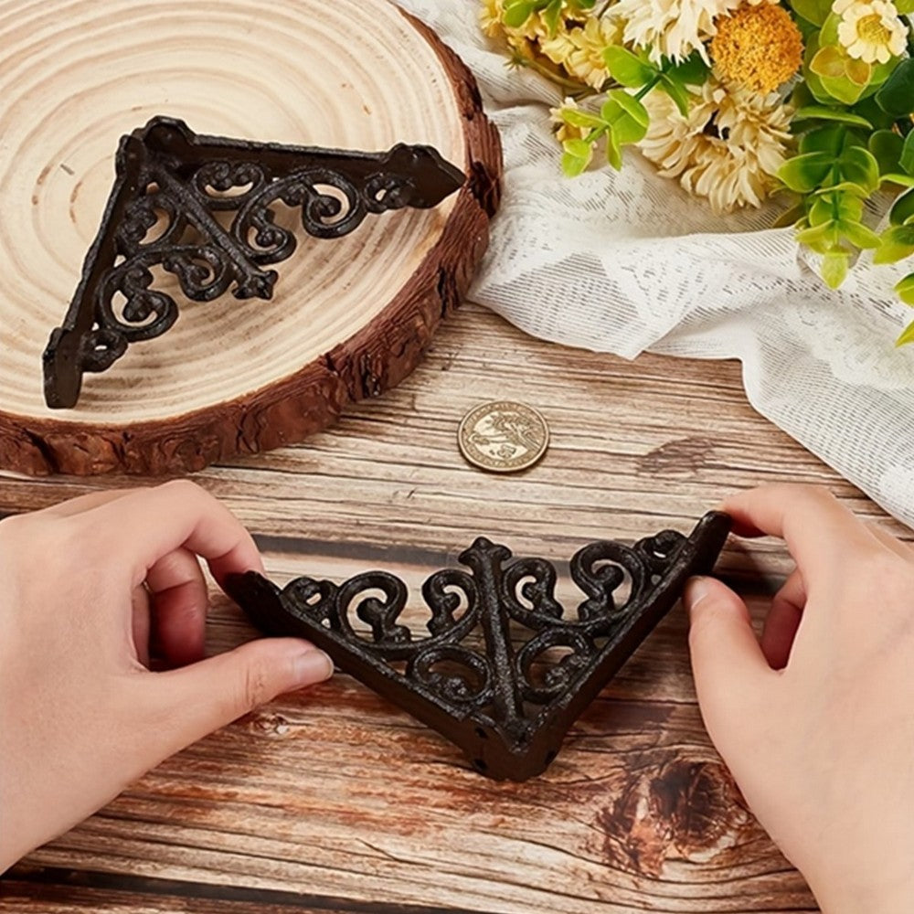 2Pcs Antique Style Cast Iron Shelf Brackets Decorative Brackets Wall Bracket