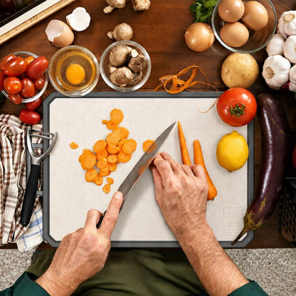 Double Sided Titanium Alloy and Wheat Straw PP Cutting Board