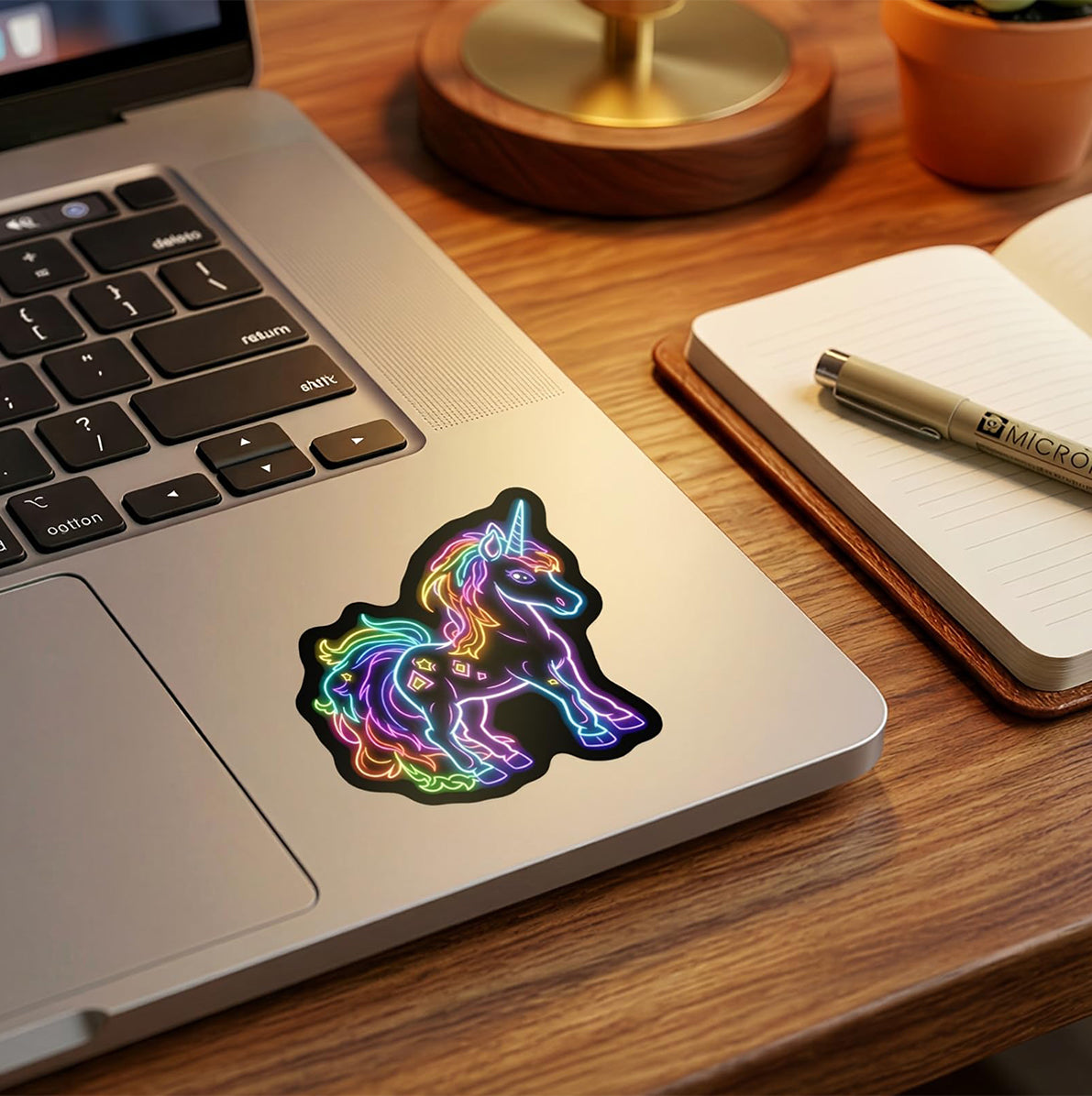 5 Sets Neon Unicorn Waterproof Stickers 50 Pieces Per Set for Water Bottles