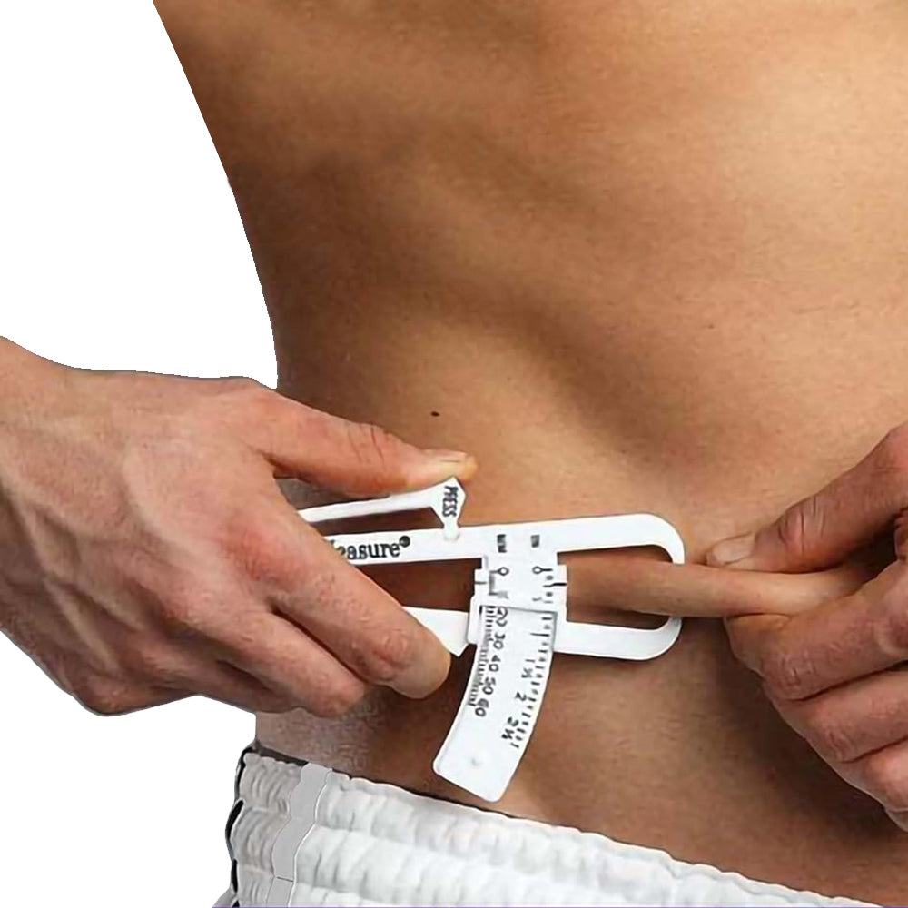 Skinfold Calipers and Body Fat Measuring Tape Tool Set for BMI and Fitness Tracking-White