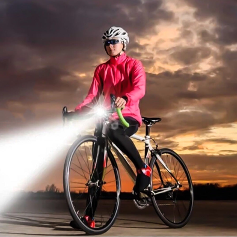 6-Mode Bike Light Set Rechargeable Water Resistant LED Bicycle Head and Tail Lights