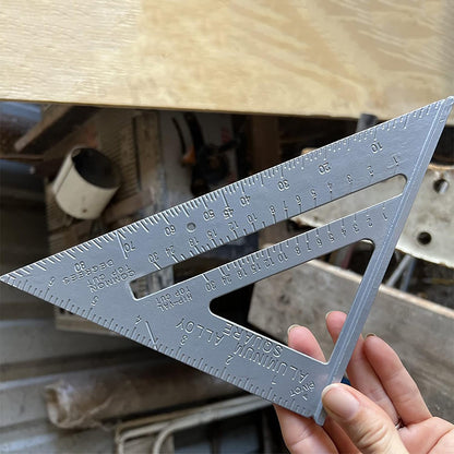 7-inch Double Sided Engraved Rafter Square for Woodworking