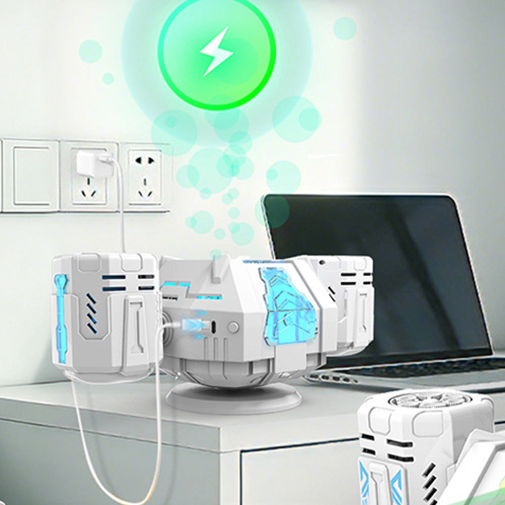 Rechargeable Bubble Machine with RGB Lights - White