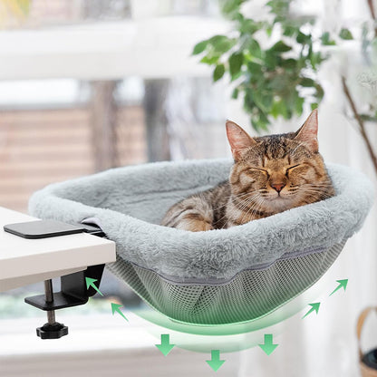 Cat Desk Bed Foldable Semi-Circular Cat Bed for Home Office Workspace