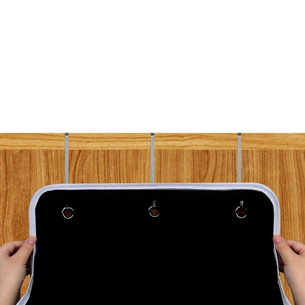 5-Tier Over the Door Storage Organizer with 10 Side Mesh Pockets Hanging Organizer with Clear Windows Black