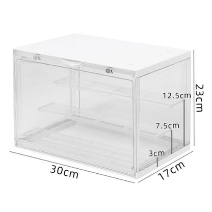 3-Tier Clear Display Case Dustproof Storage Box for Action Figures Collectibles Model Toys White