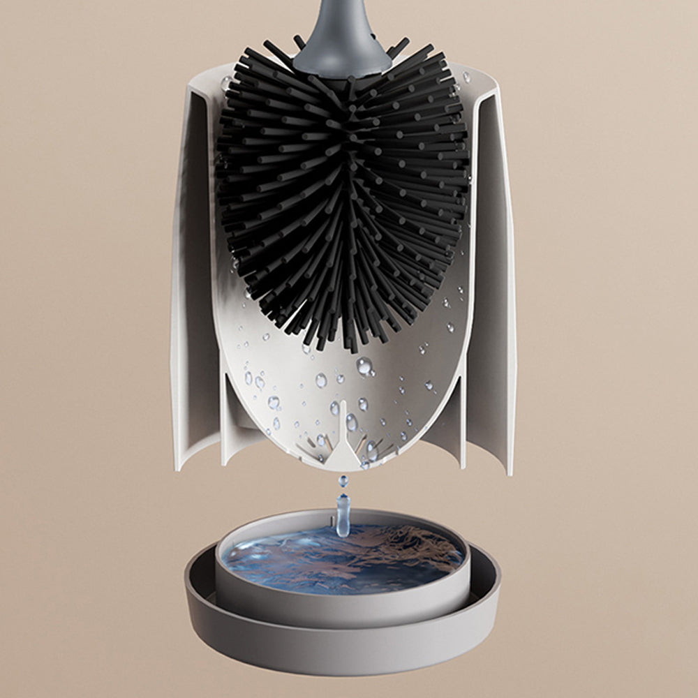 Toilet Brush with Quick Drying Holder-Black
