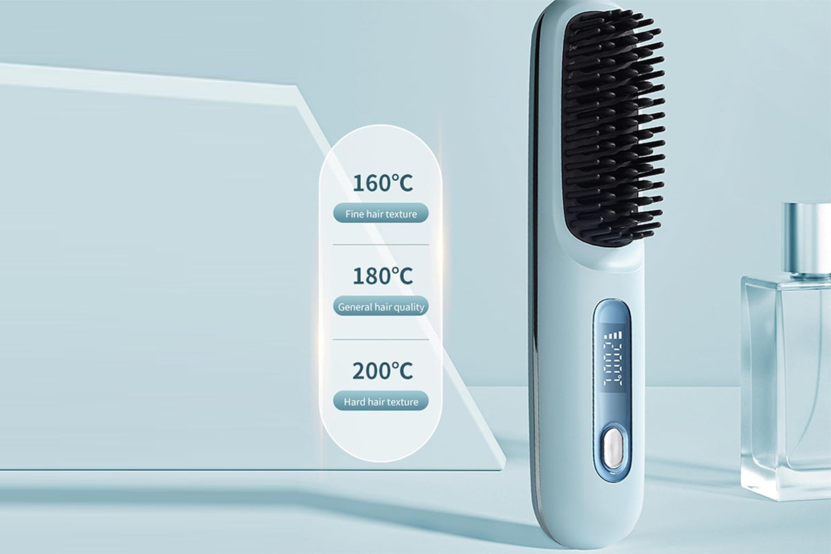 USB Cordless Mini Hair Straightener Brush Anti Scald Comb