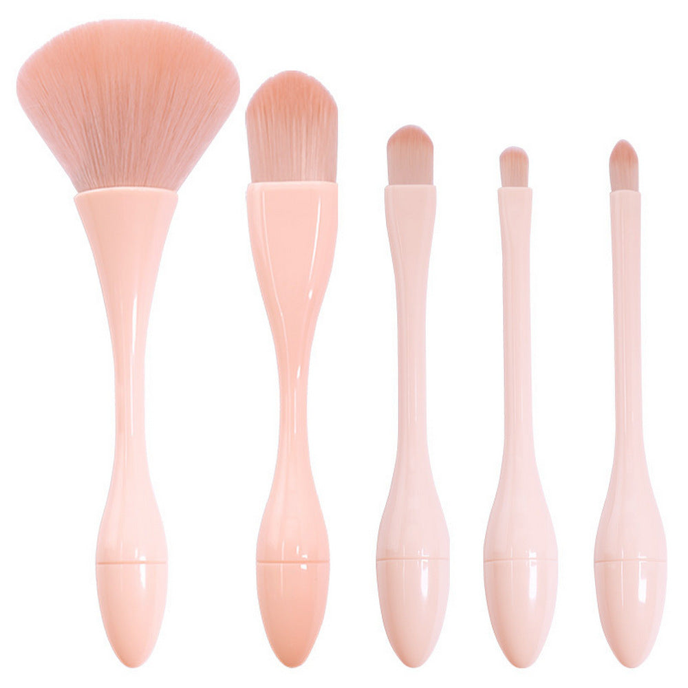 5-piece Mini Makeup Brush Set with Storage Bucket