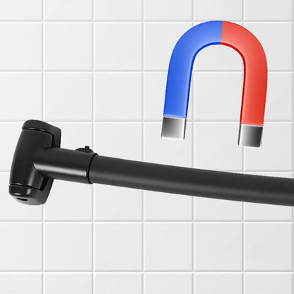 Curved Stainless Steel Shower Curtain Rod for Bathroom and Bathtub Black