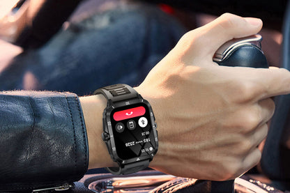 Waterproof Smartwatch for Men Android iOS Phones Smart Watch Fitness Tracker 1.96 Inch Blood Pressure Heart Rate Sport Pedometer Sleep Digital Step Activity Monitor-Black Silver