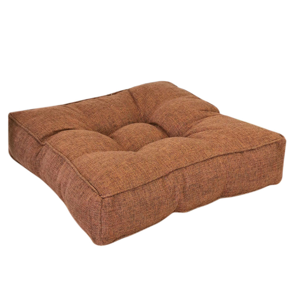 Thickened PP Cotton Padded Chair Seat Cushion with Rolled Edge - Coffee