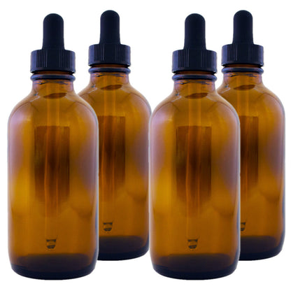 8 Pack Amber Glass Dropper Bottles