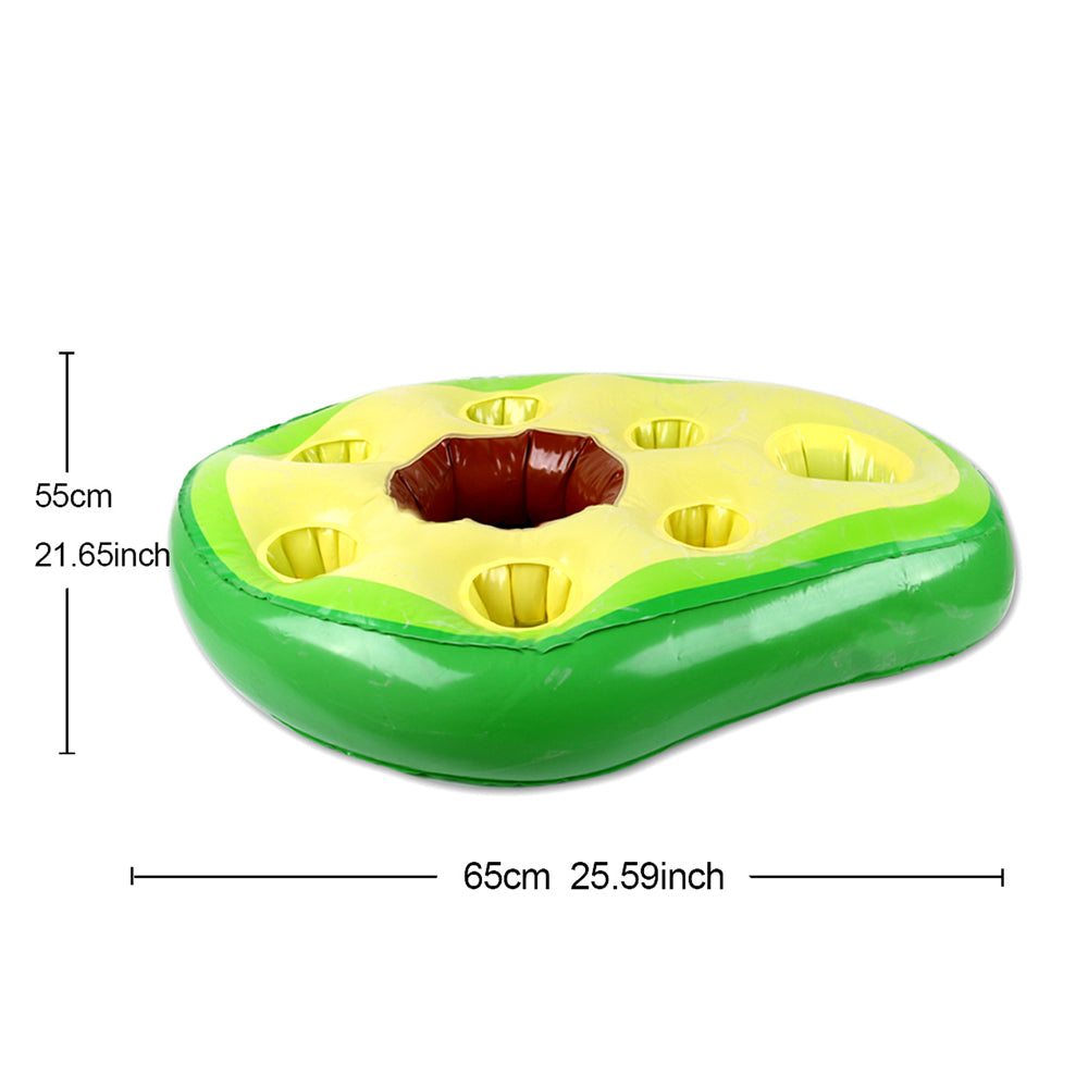Inflatable Drink Holder Floating Holder with 8 Holes for Pool Drink-Green