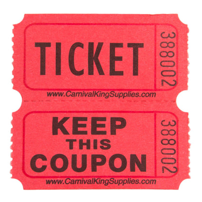 1000Pcs Tacticai Raffle Tickets for Carnivals Events Entry Reward Fundraiser Prizes Red
