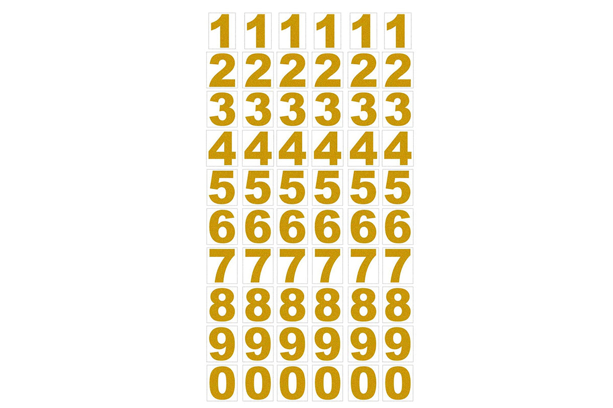 60Pcs Waterproof Reflective Number Stickers for Mailbox Bin Door Gold