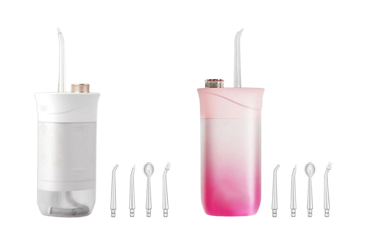 2Pcs Oral Care Tools For Teeth Cleaning And Telescopic Dental Hygiene-Pink And White
