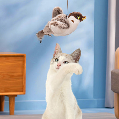 Interactive Cat Toy With Chirping Bird Electronic Flying Bird Shaped Cat Toy