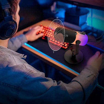 RGB Dynamic Gaming Microphone XLR/USB Interface for PC Streaming Podcast Recording Style 3