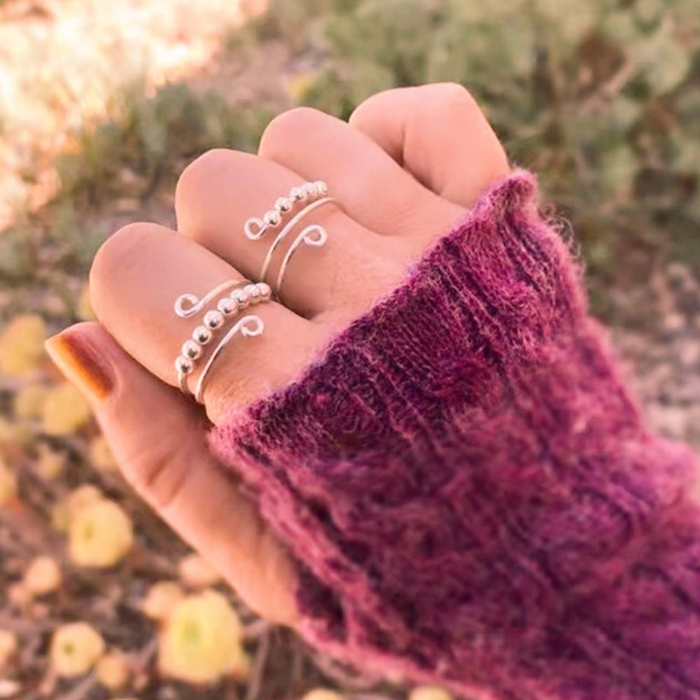 2Pcs To My Daughter Fidget Ring for Anxiety-silver