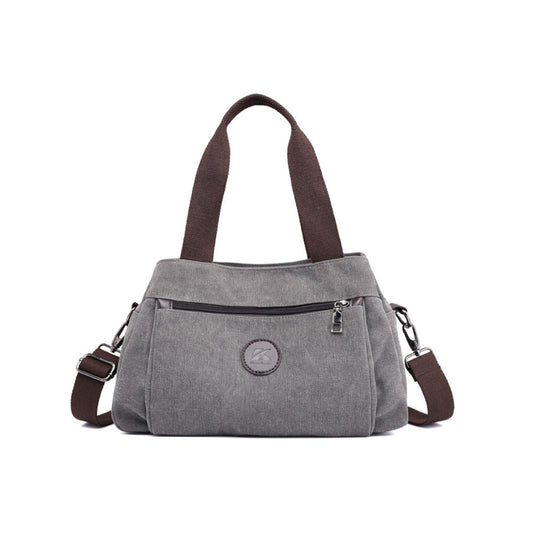 Crossbody Bag 3-Compartments Satchel Handbags Purse Messenger Shoulder Bag Grey