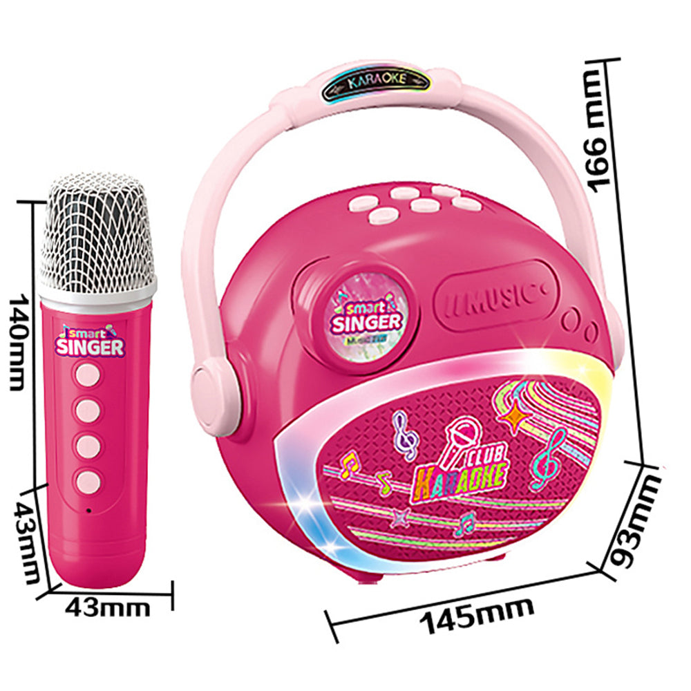 Wireless Bluetooth Karaoke Speaker with Microphone Home KTV Singing Toy-Red