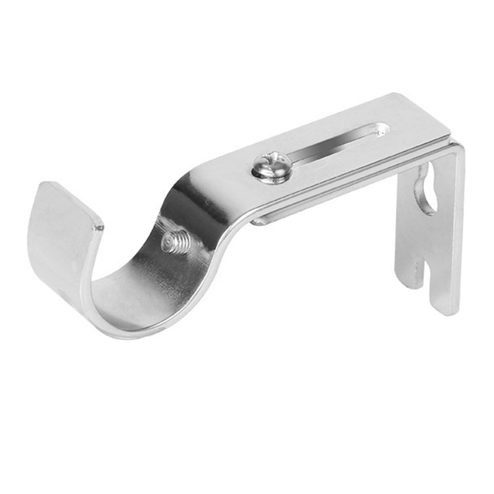 2PCS Adjustable Curtain Rod Brackets ââ‚?Wall Mount Holders for Drapes Sliver