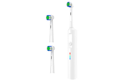 Rotating Electric Toothbrush 3Modes with Travel Case and 2 Brush Heads-White