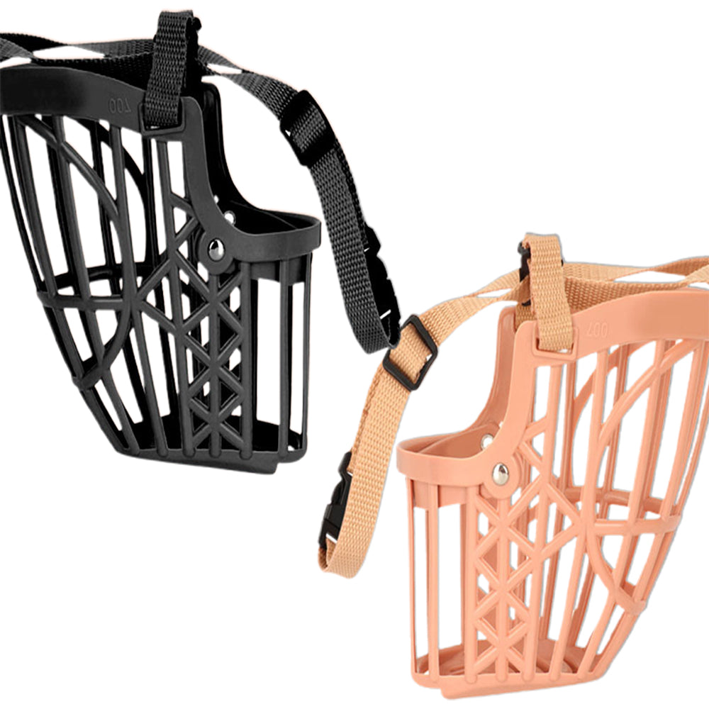 Dog Muzzle Breathable Basket Muzzles for Anti-Biting Barking-Beige