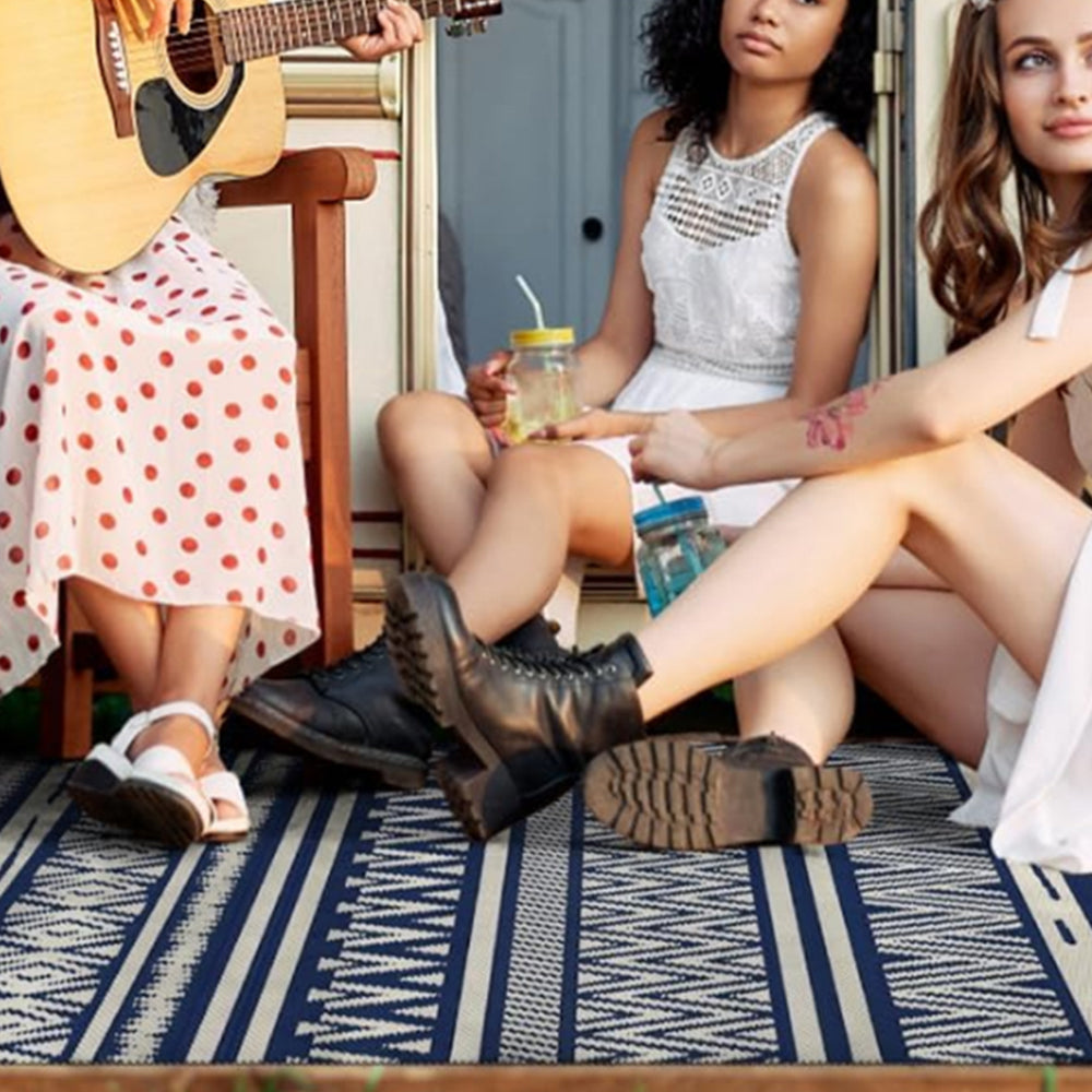 Geometric Pattern Floor Mat Camping Mat for Outdoor Patio Picnic Beach Style 3