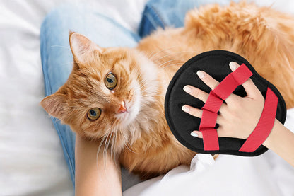 Pet Hair Removal Glove Reusable Electrostatic Grooming Mitt for Cats Dogs-Red