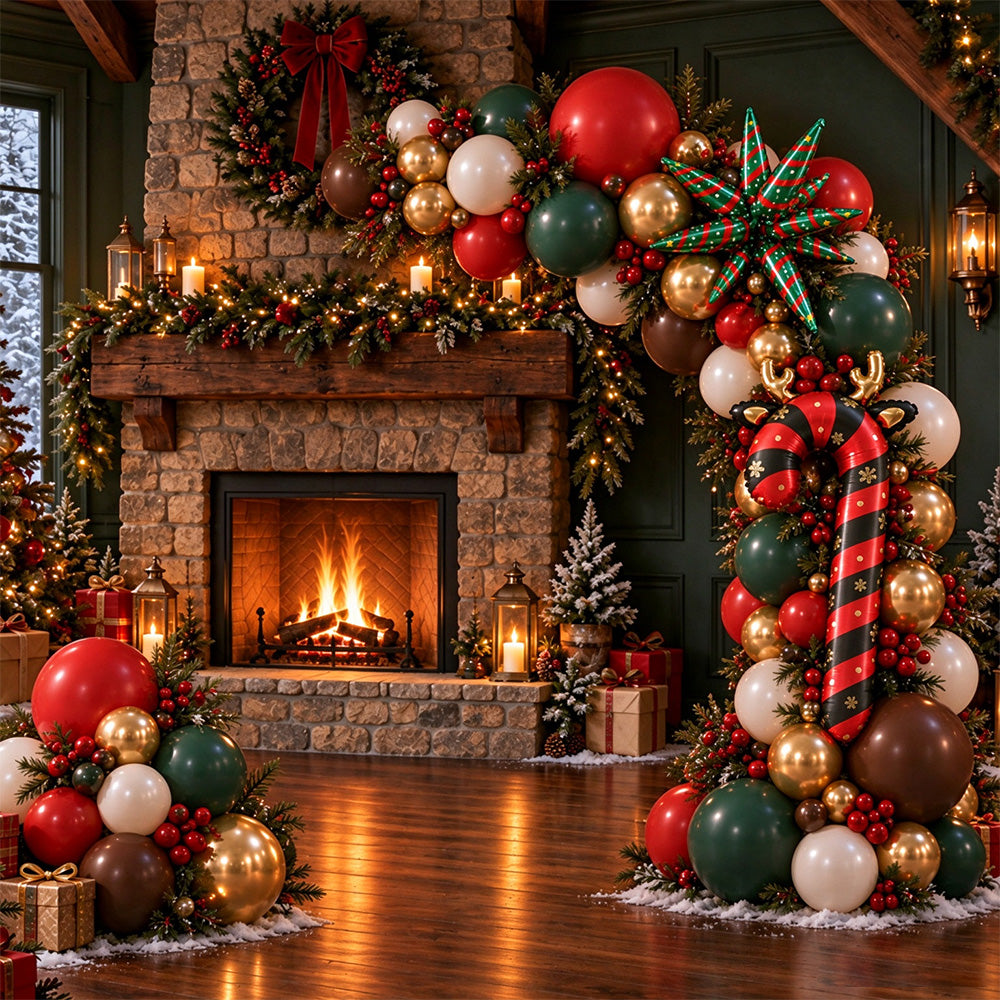 114 Piece Christmas Balloon Arch Garland Kit with Red Green Foil Balloons