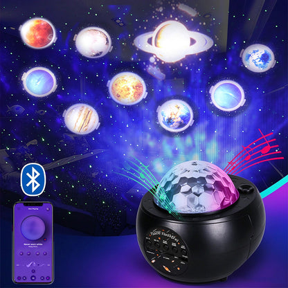 Bluetooth Speaker Star Projector Night Light with 10 Color Modes