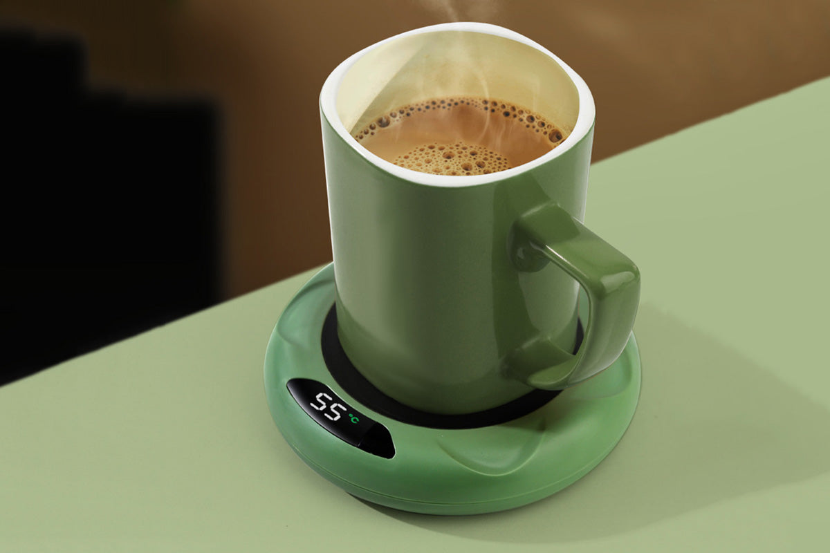 USB Coffee Mug Warmer With Adjustable Temperature Cup Warmer For Office-Green