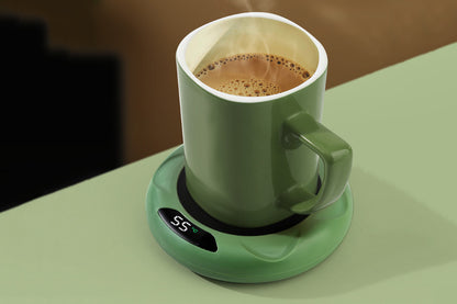 USB Coffee Mug Warmer With Adjustable Temperature Cup Warmer For Office-Green