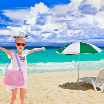 Beach Toy Mesh Bag Shell Collecting Bag for Kids Pink