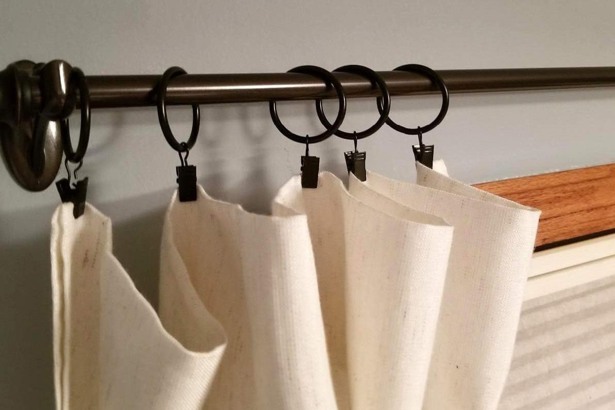 18-Pack Metal Curtain Rings Clips 4.0mm Wire 50mm Inner Diameter-Black