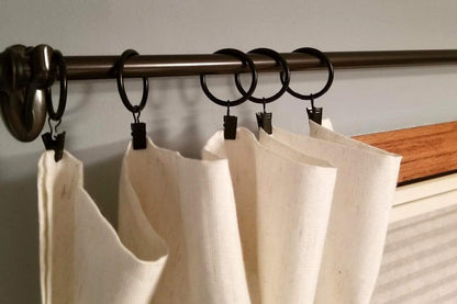 18-Pack Metal Curtain Rings Clips 4.0mm Wire 50mm Inner Diameter-Black