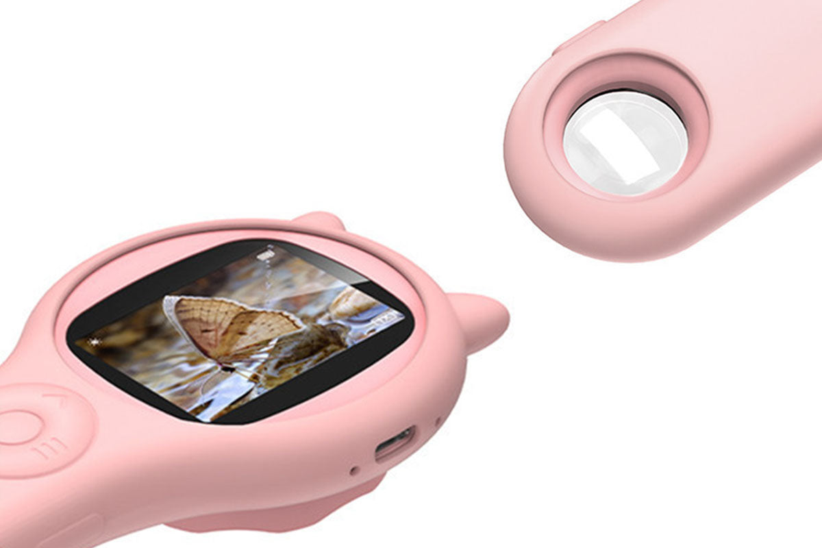 Portable Handheld Magnifying Glass for Kids Mini Microscope Educational Toy-Pink color