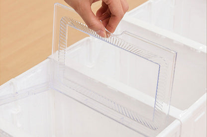 3 Tiers Foldable Stackable Shoe Organizer with Clear Door Plastic Shoe Rack