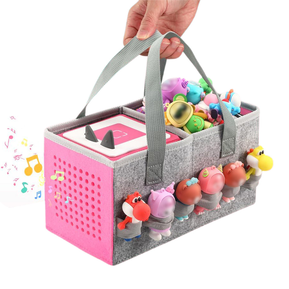 Portable Felt Cloth Storage Bag for Kidsâ€?Musical Speakers Pink