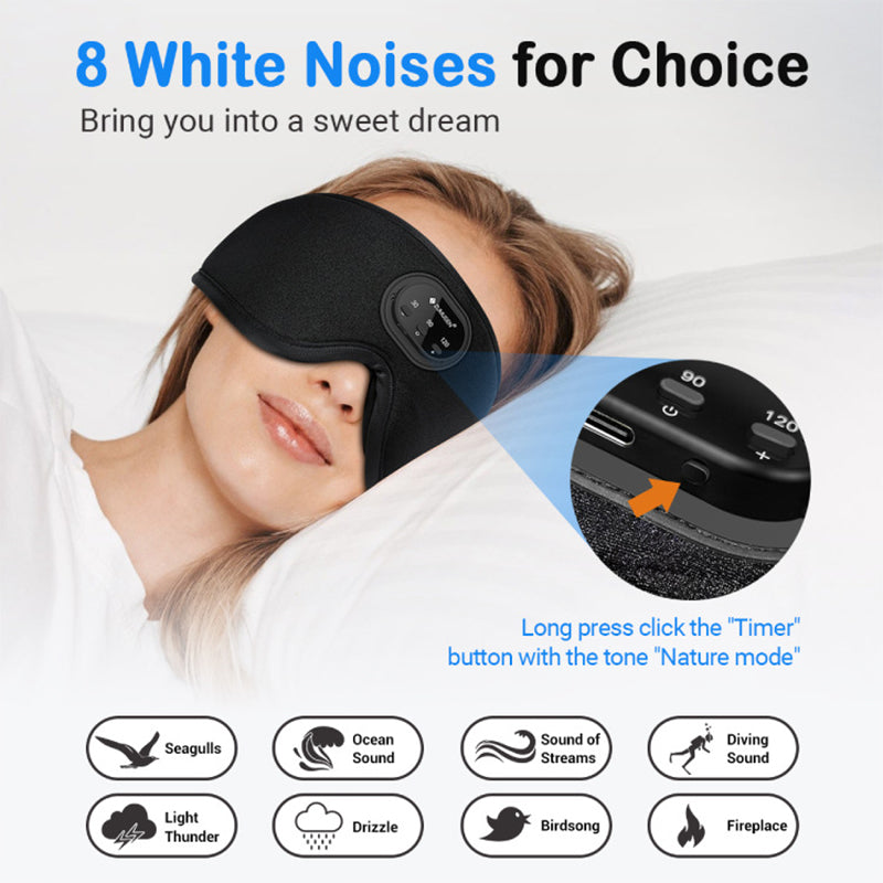 Sleep Mask Eye Mask White Noise Sleep Mask Wireless 5.2 Bluetooth Sleep Headphones