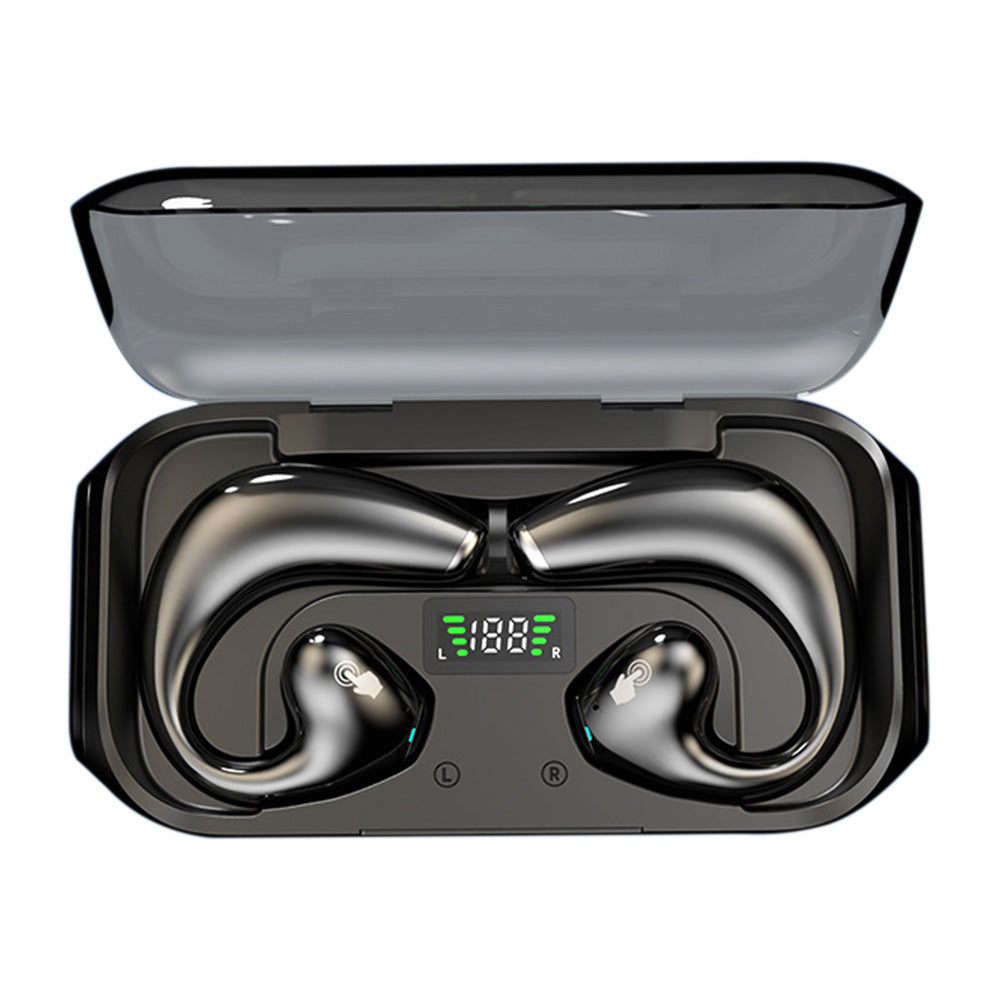 144-Language Real Time Translator Earbuds Open Ear Translation Headphone Black