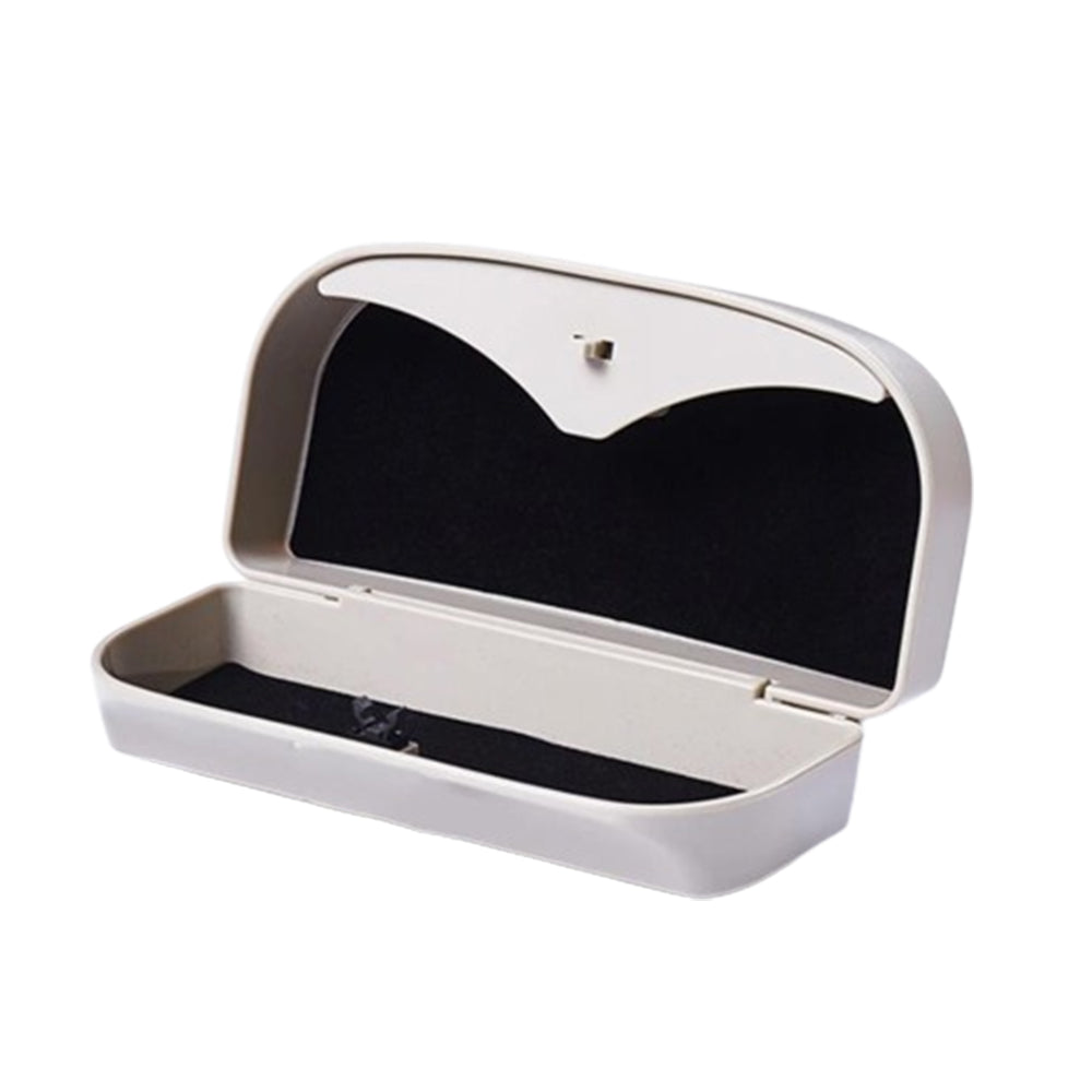Car Sunglasses Holder Case Box Glasses Clip Auto Visor Card Ticket Organizer Beige