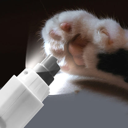 Electric Pet Nail Grinder for Dogs Cats with 5 Speeds LED Light -White