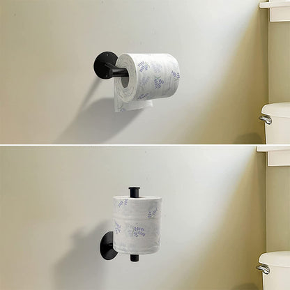 2 Piece Curtain Holdback Hooks and Tissue Roll Holders-Black