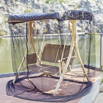 Outdoor Swing Chair Mosquito Net with Water-Resistant Roof Zipper Opening Mesh Mosquito Netting