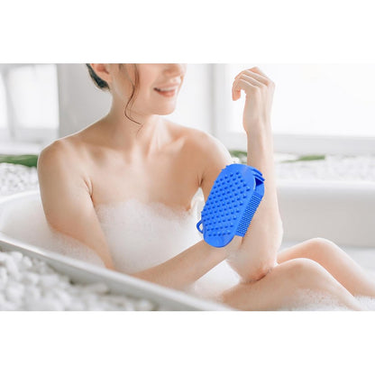 2Pcs Roller Ball Massager Glove Lymphatic Massage Fascia Muscle Release for Back-Blue